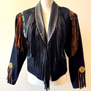 Rare Diamond leather vintage denim and leather